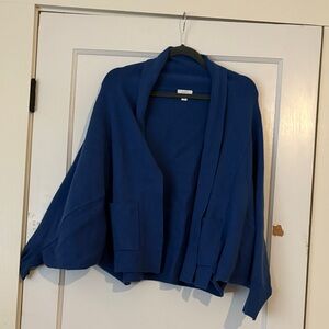 J. Jill Deep Blue Women's batwing cardigan. Shawl color. Worn twice.